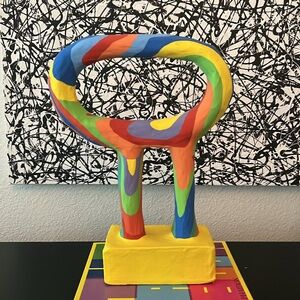 Rainbow Asymmetrical papier mache sculpture